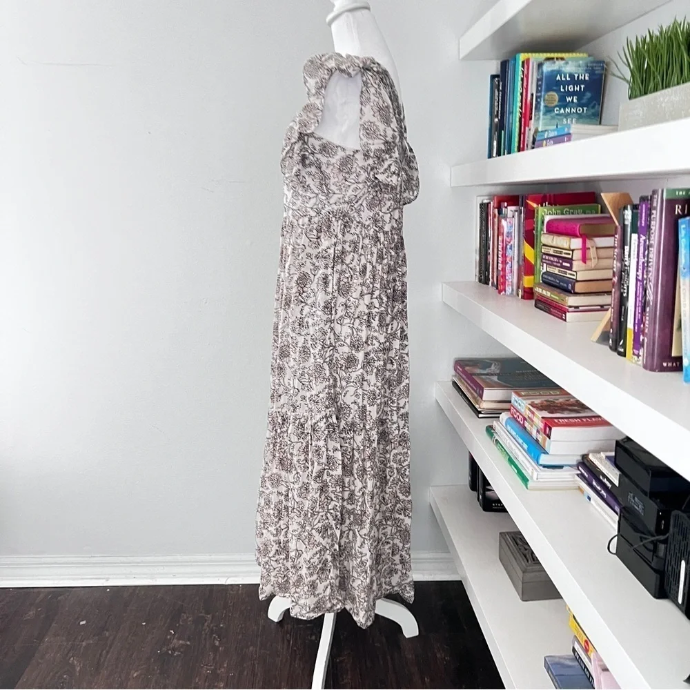 Free People Bonita Printed Midi Dress Tea Combo XS